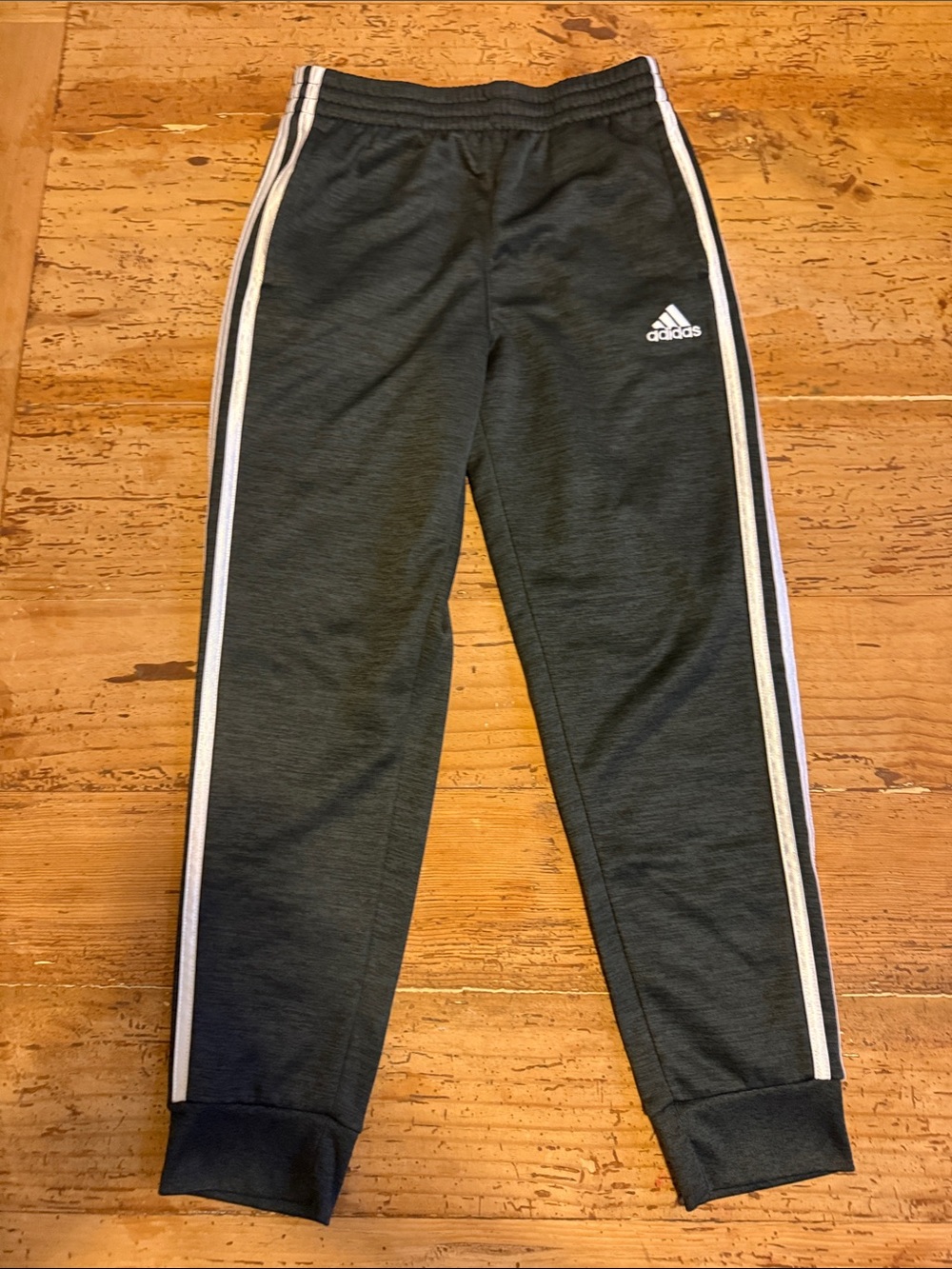 adidas Originals Kids Charcoal Gray Joggers with White Side Stripes